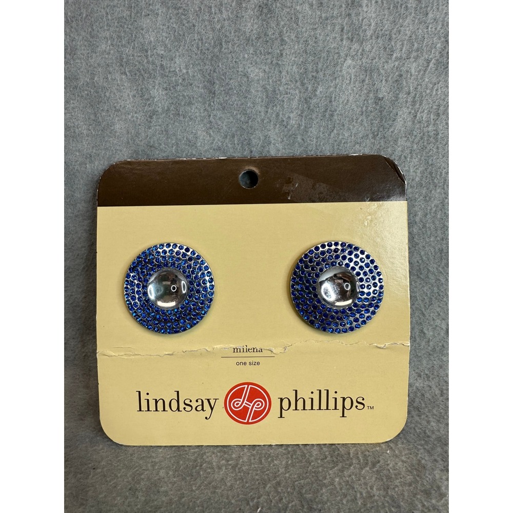 Shoe Snaps Lindsay Phillips Charms Women Blue Silver Rhinestone Glam Jewelry